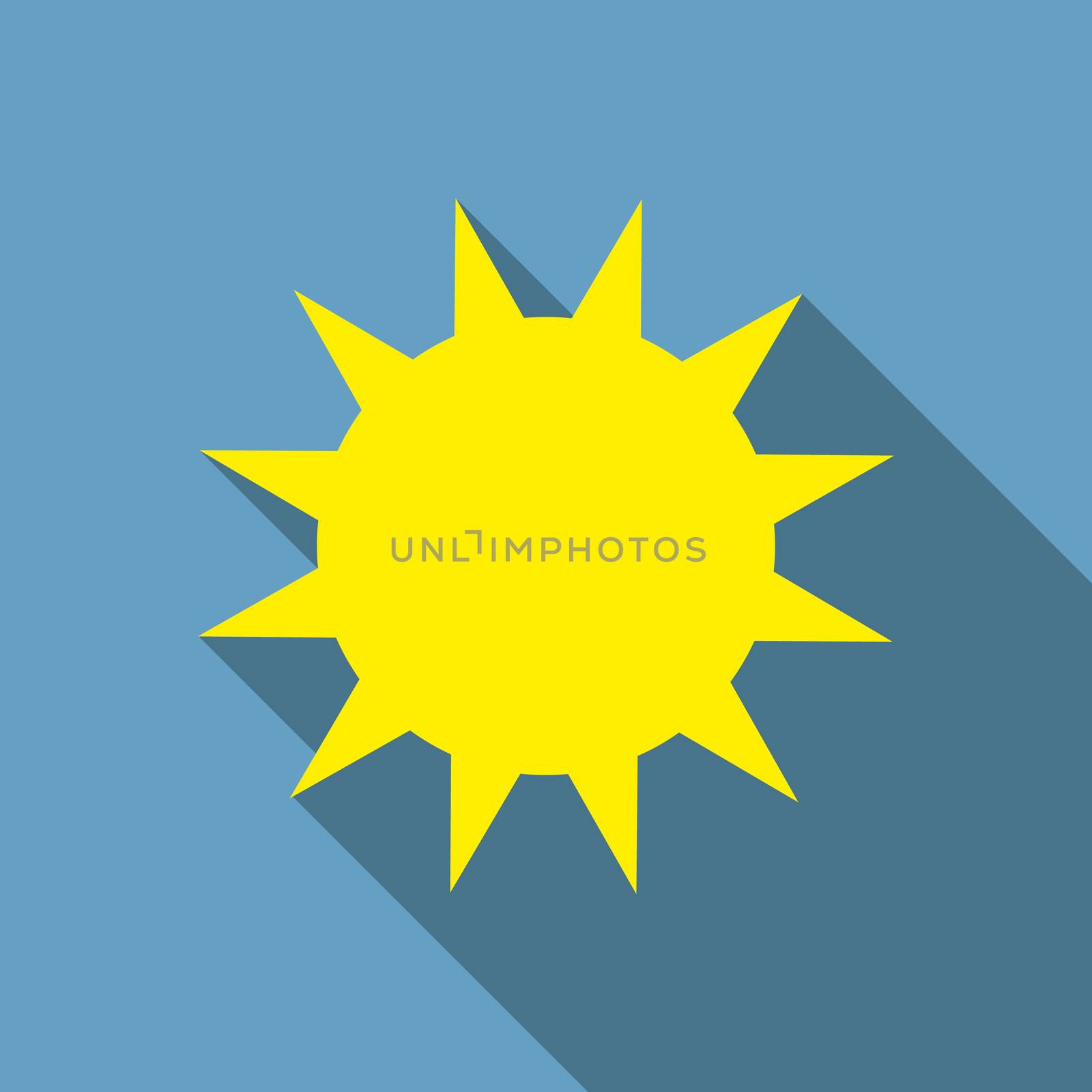 Flat design vector Sun icon with long shadow by Lemon_workshop