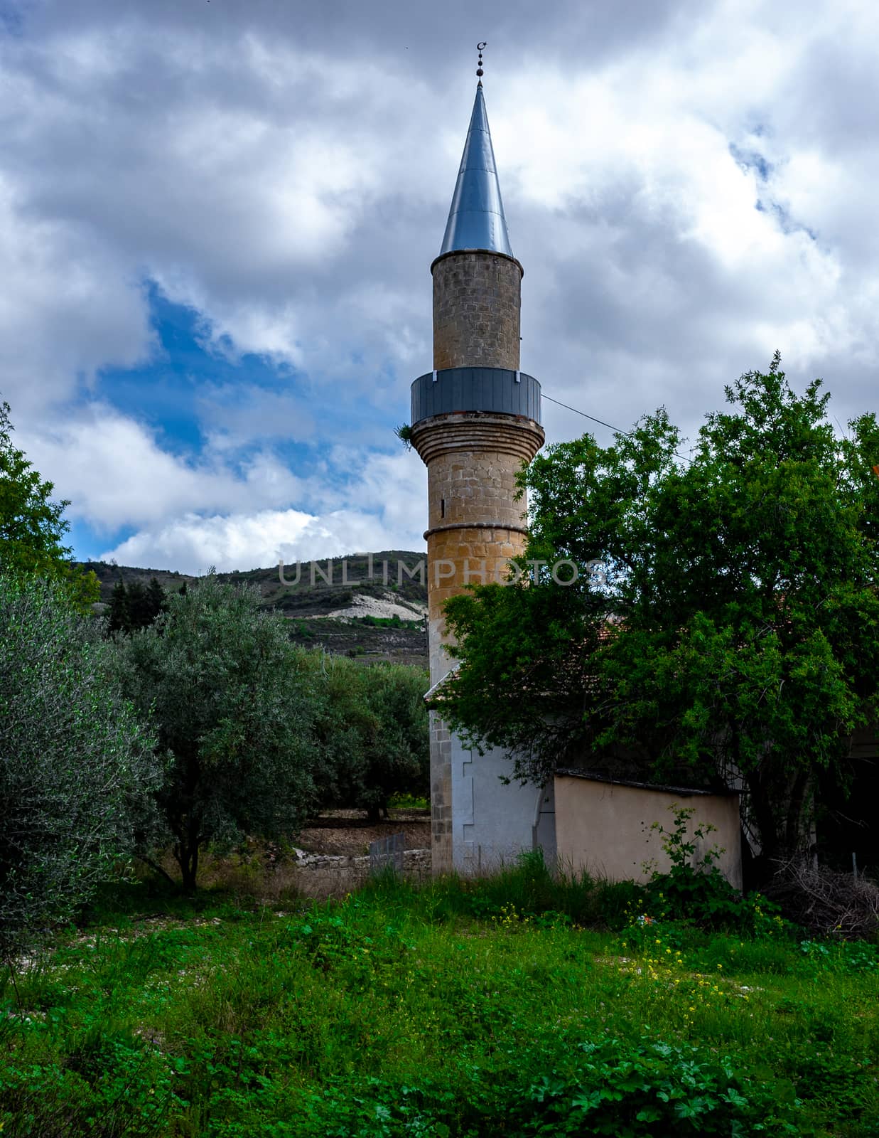 Muslim village in the mountainous part of the island of Cyprus in early spring.