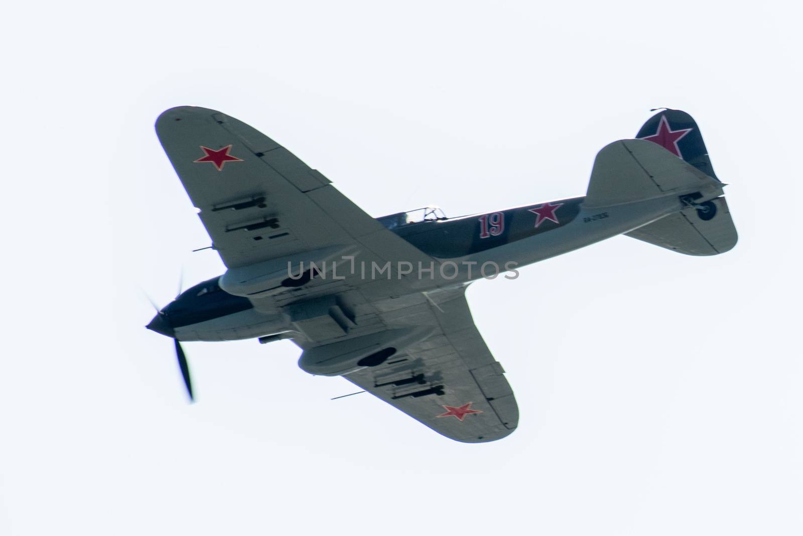 August 30, 2019. Zhukovsky, Russia. Soviet attack aircraft of the Second World War Ilyushin Il-2 at the International Aviation and Space Salon MAKS 2019.