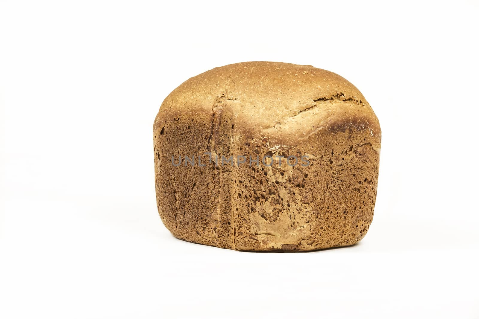 A loaf of fresh bread on a white background