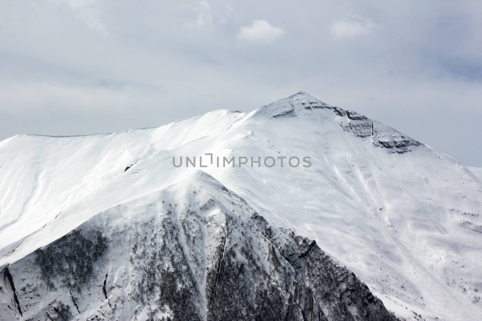 Mountain landscape and beautiful view in Khazbegi, Georgia