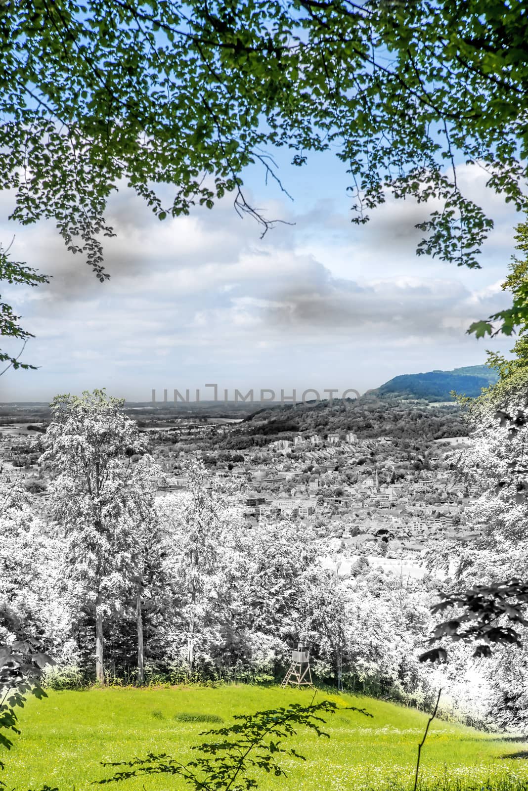 Panoramic view to a city in Germany