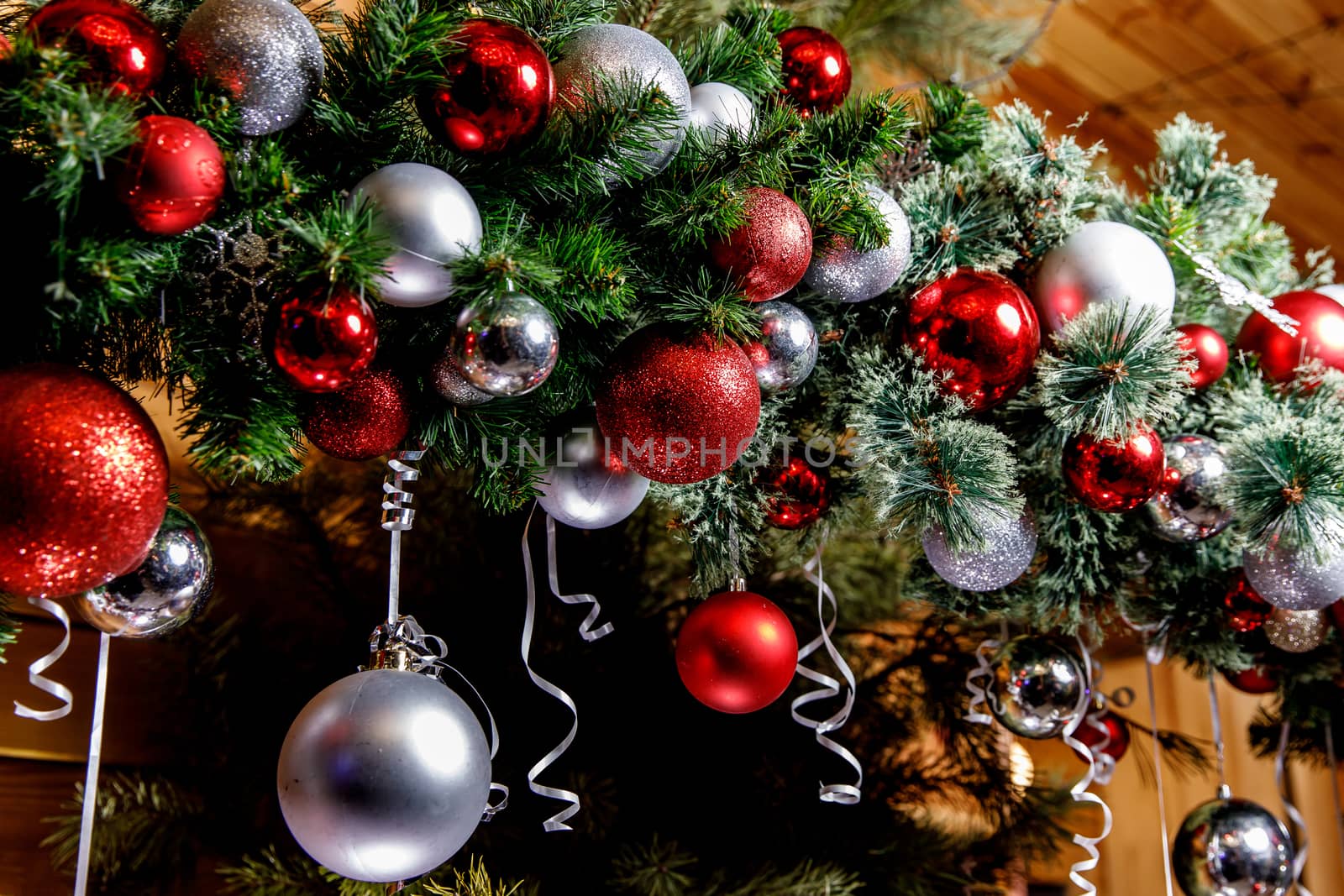 Decorations on a Christmas tree