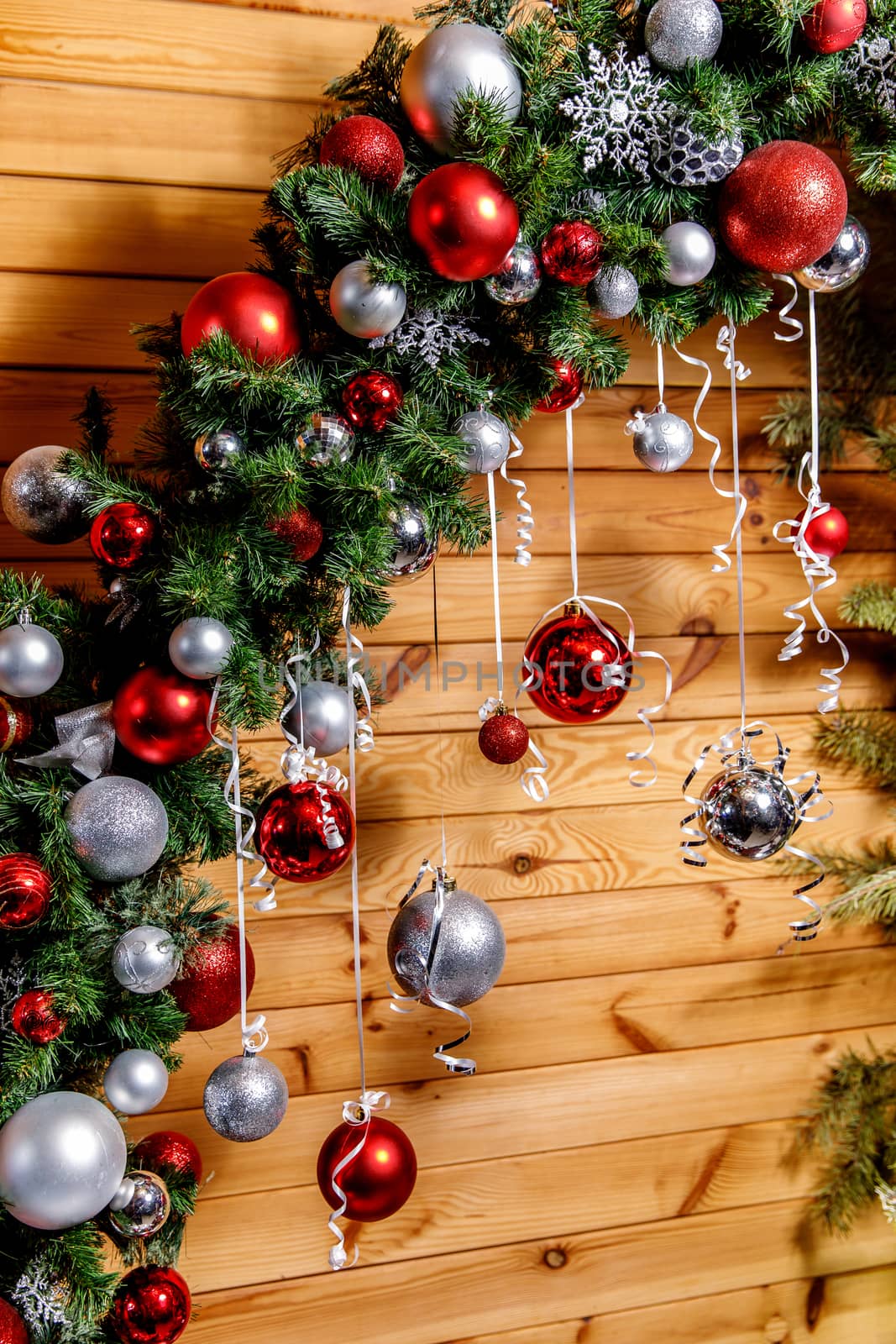 Decorations on a Christmas tree