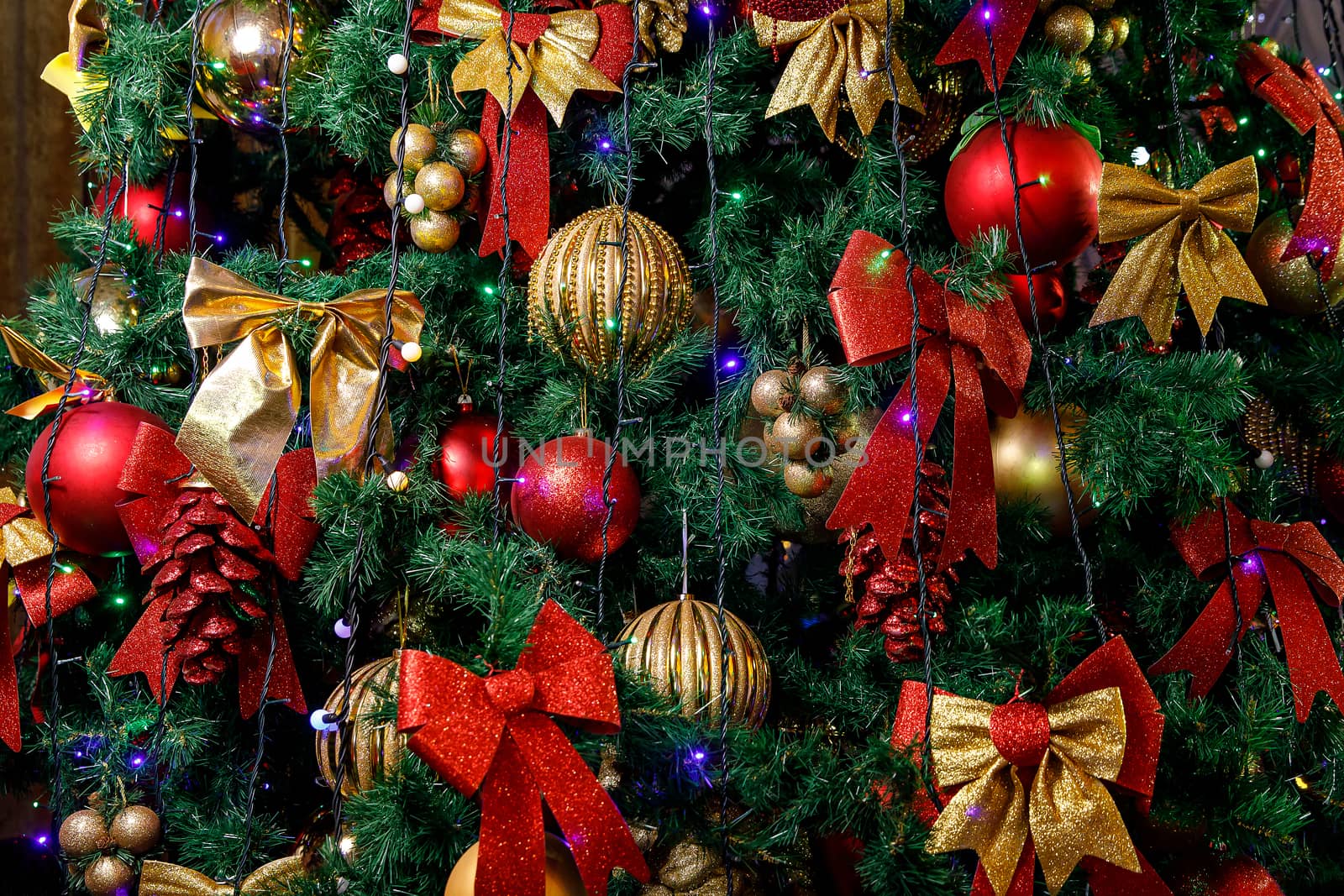 Decorations on a Christmas tree