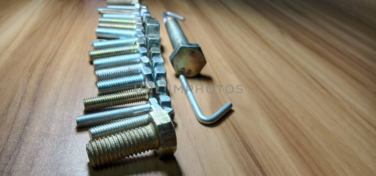 Iron Made Nut and Bolt Closeup by jahidul2358