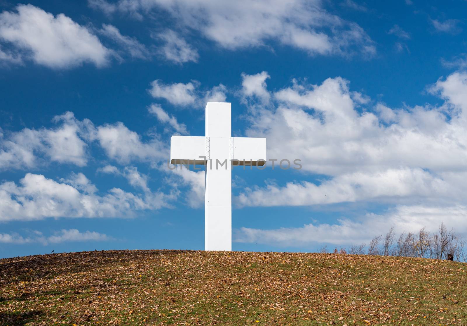 The metal structure of the Great Cross of Christ on Dunbar's Knob in Jumonville, PA