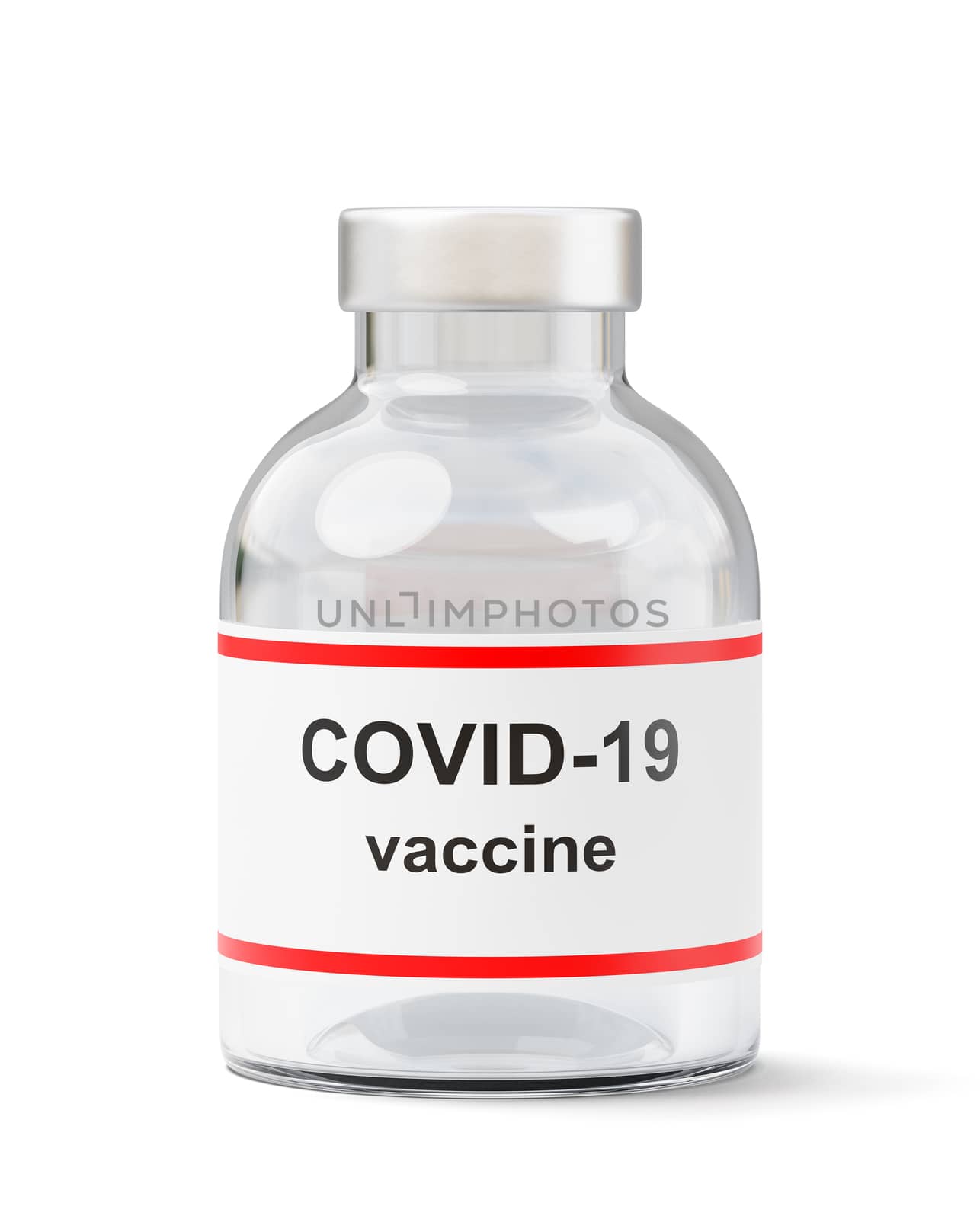 Covid 19 Vaccine Bottle Isolated on White Background 3D Illustration