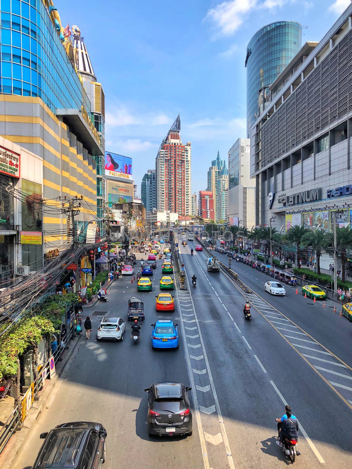 BANGKOK, THAILAND MARCH 3, 2018: Traffic jam during rush hour in Platinum Fashion Mall  at 3 March 2018, Bankgog Thailand