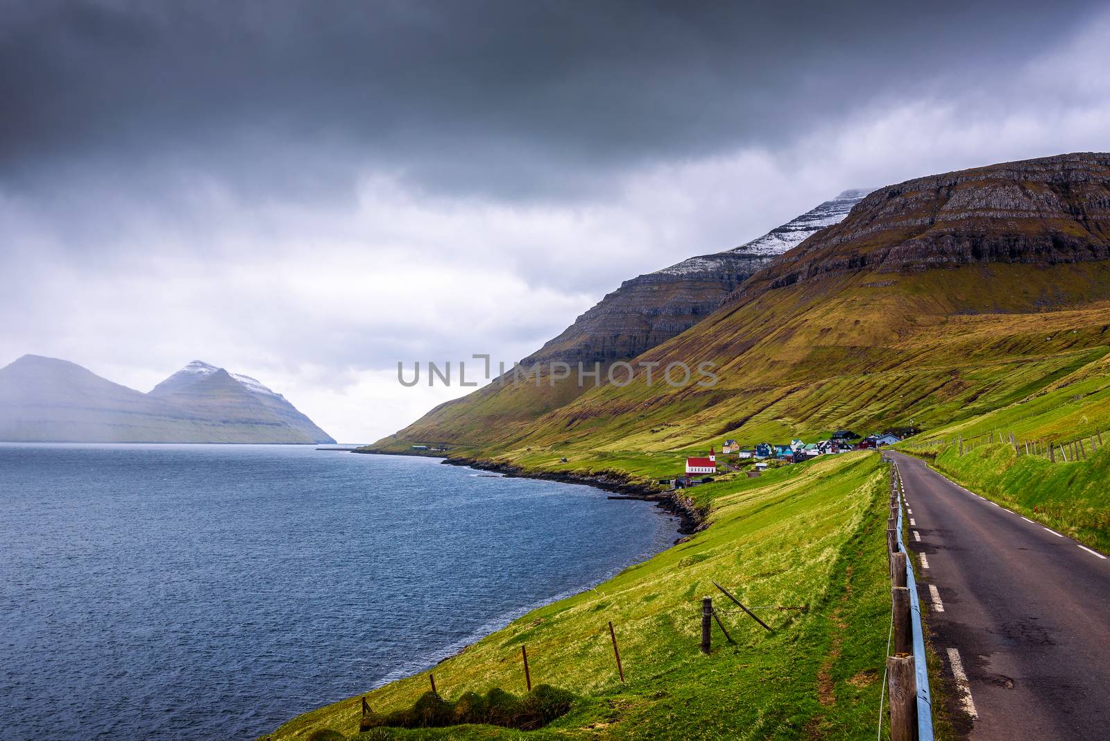 Village of Husar located on the island of Kalsoy in Faroe Islands by nickfox