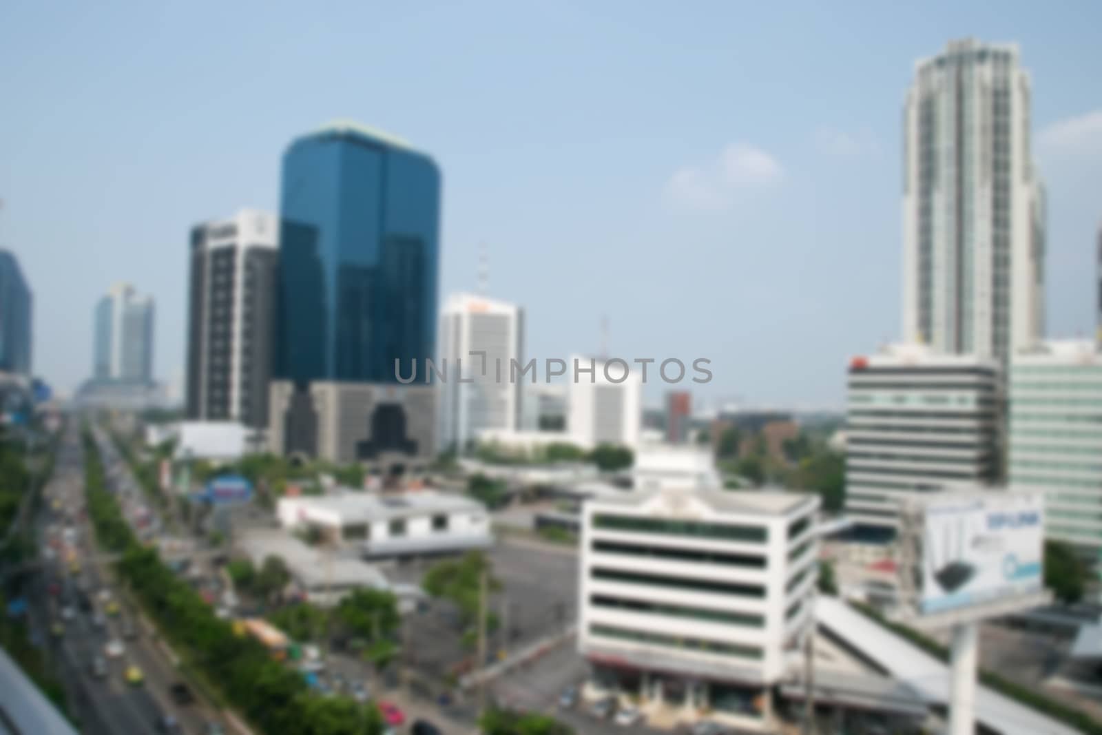 Blurred of traffic in Bangkok Thailand.