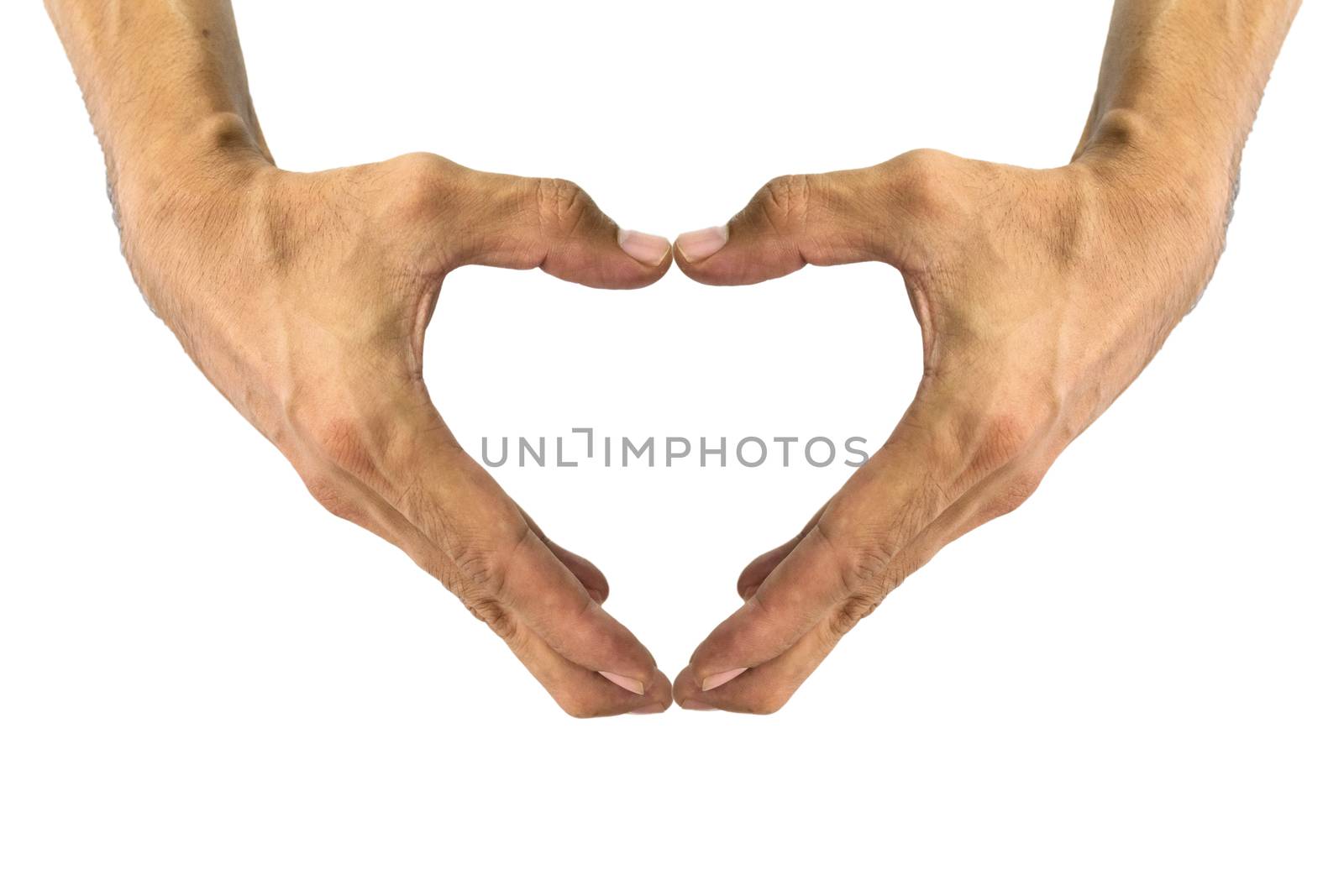 Heart shaped hand symbol. by wattanaphob
