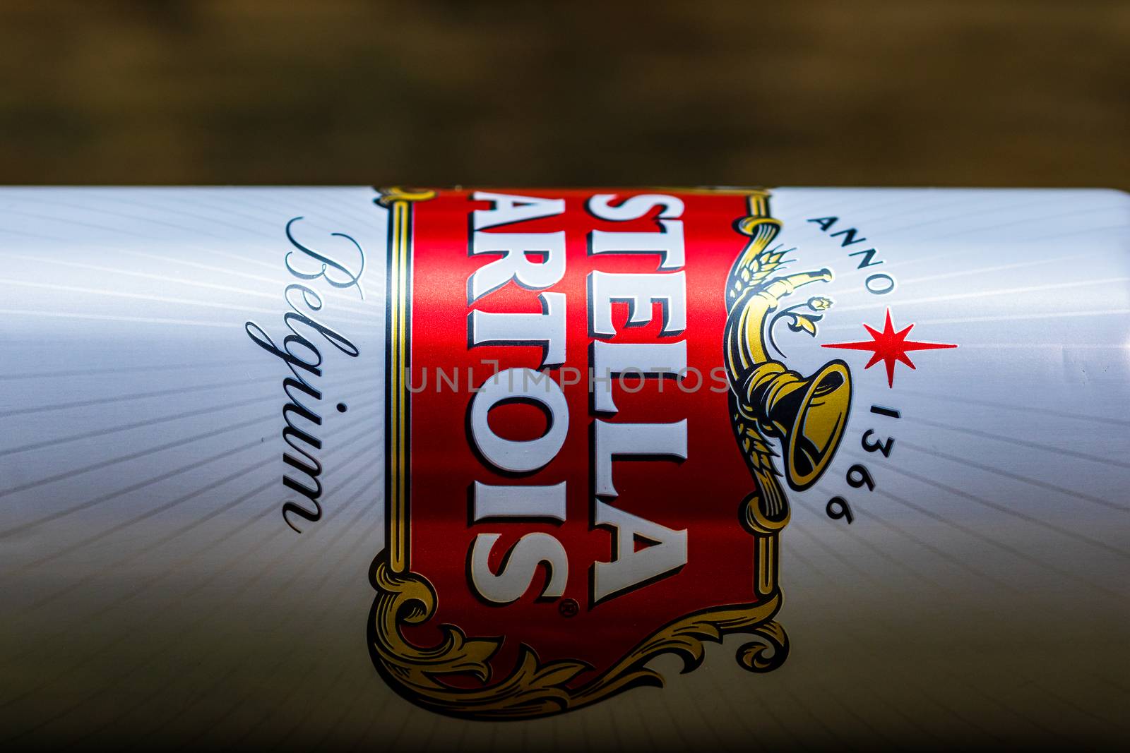 Great Belgium beer - Stella Artois. Belgium Premium Lager beer c by vladispas