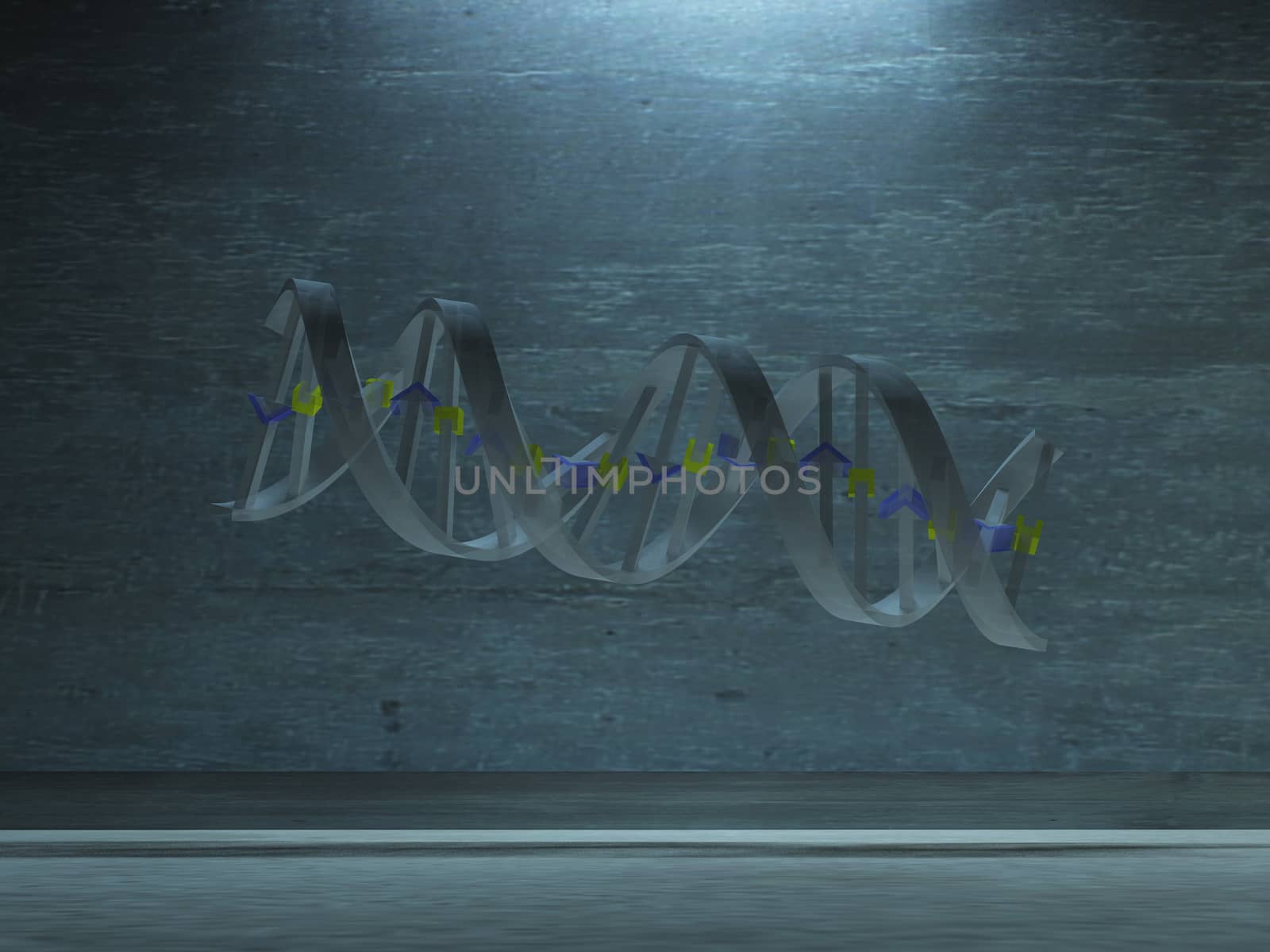 DNA Strand Model. 3D rendering