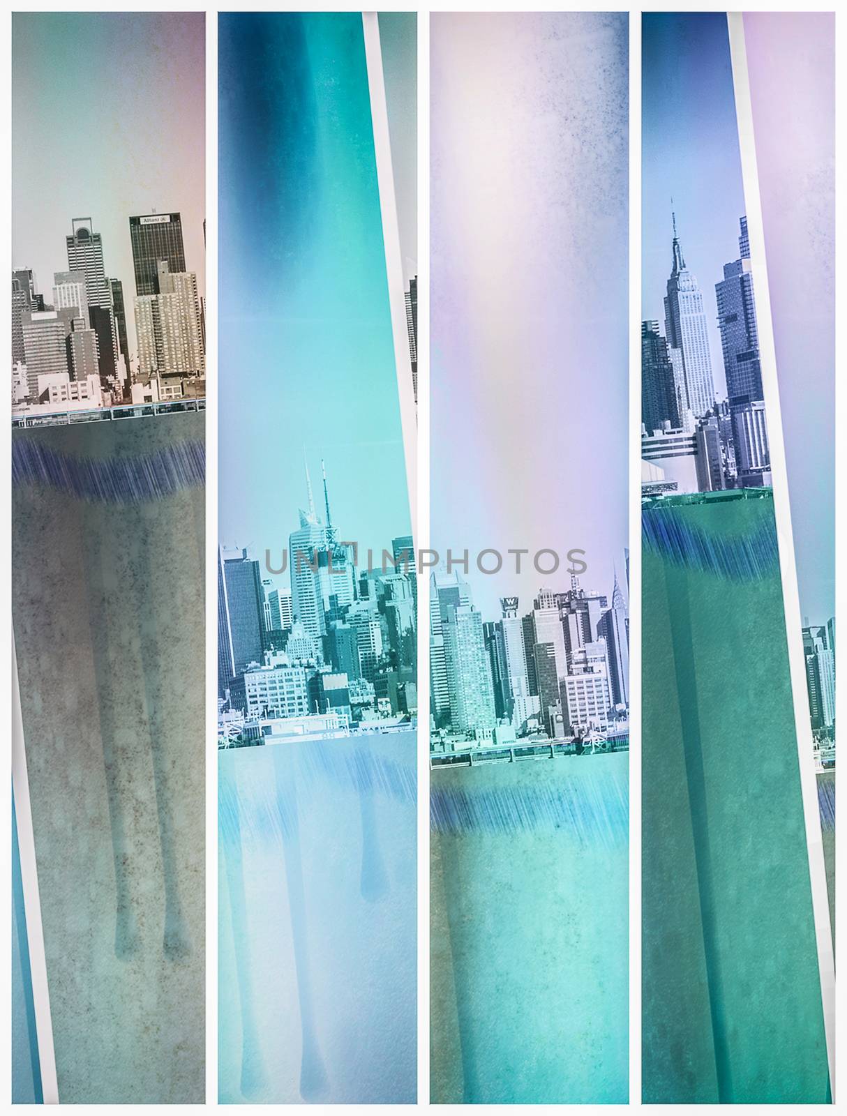 NYC panorama. Contemporary art. 3D rendering