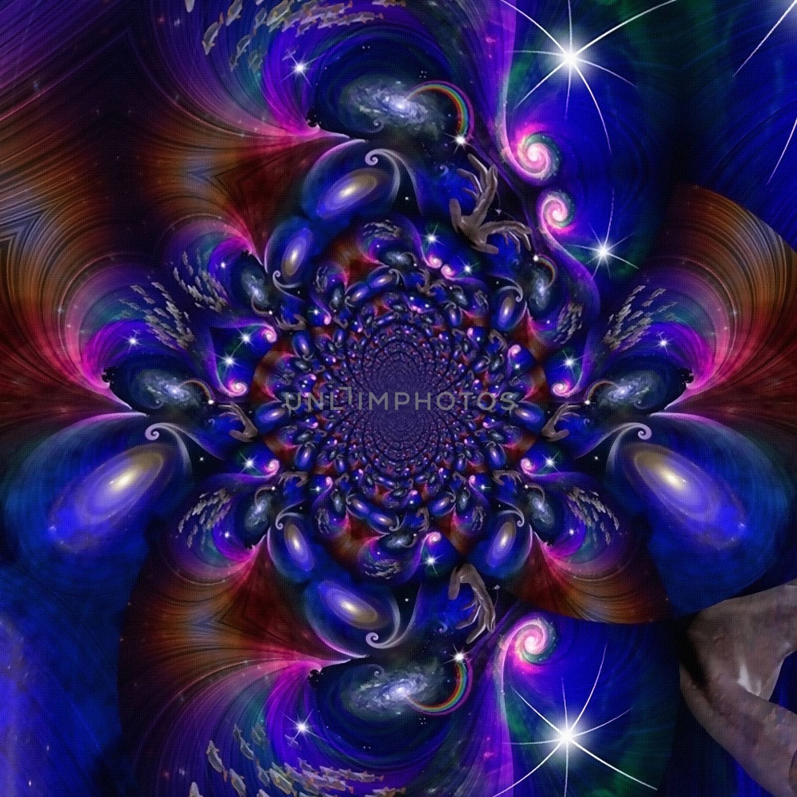 Space fractal. Digital abstract artwork. 3D rendering