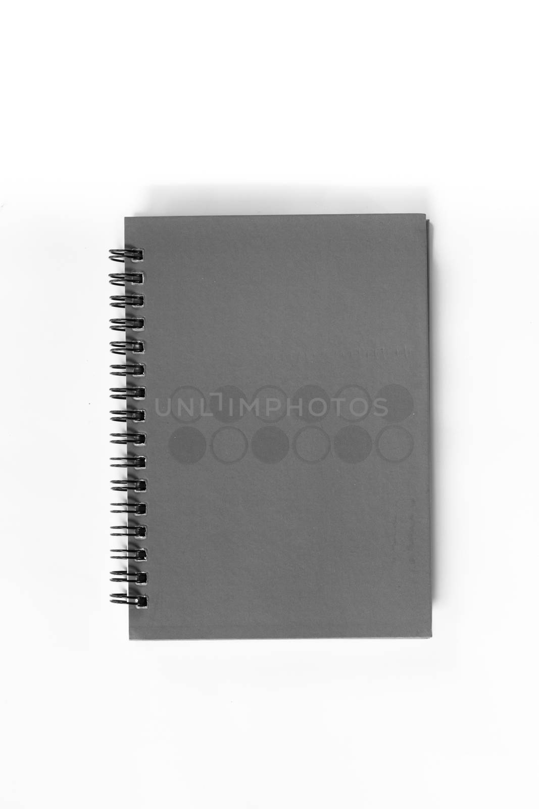 Colorful note book isolated on white background.