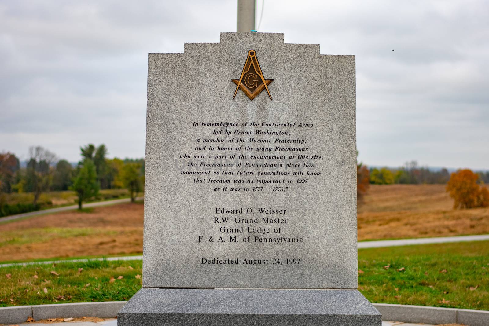 The Freemasons Monument at Valley Forge National Historical Park by bju12290