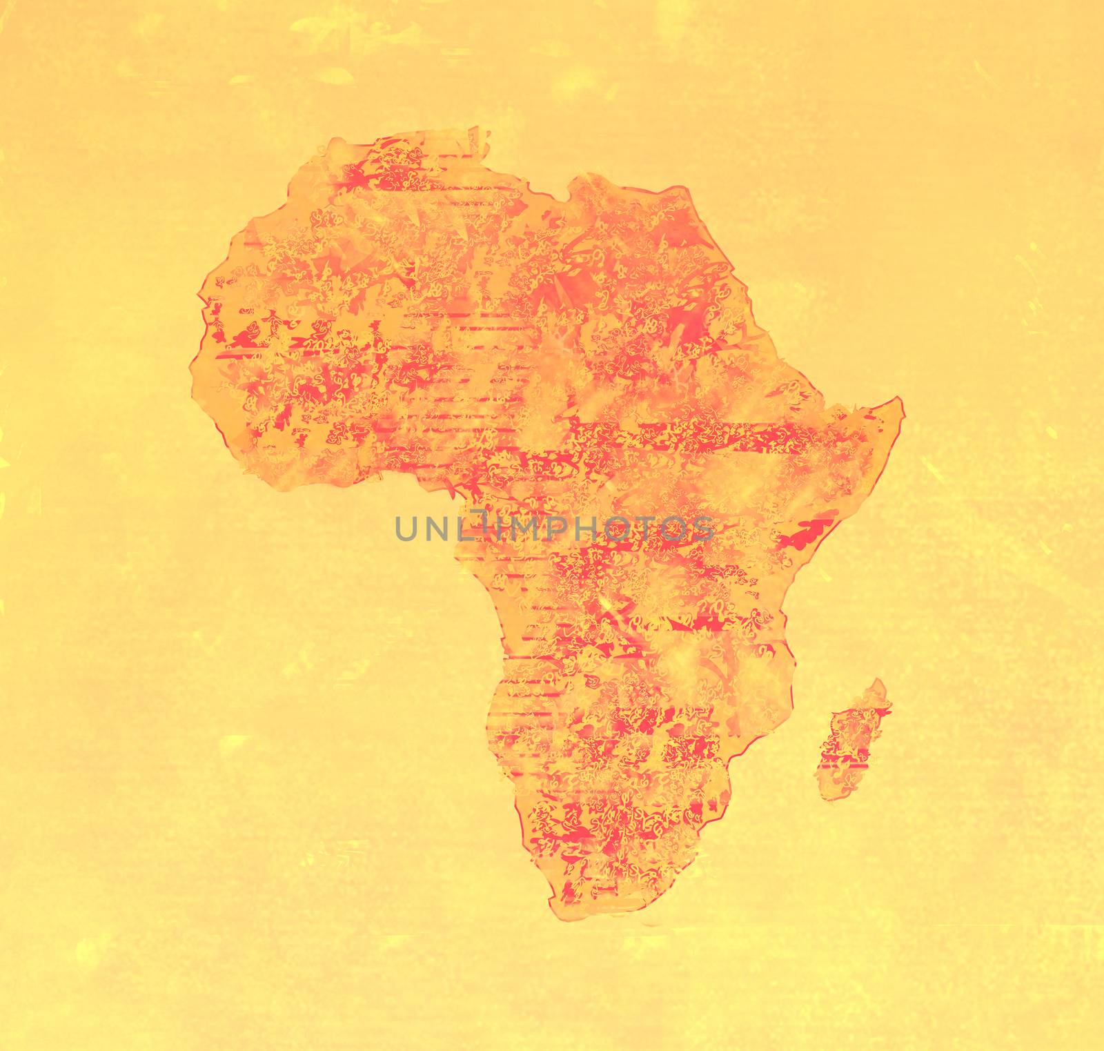 grunge brown Map of Africa