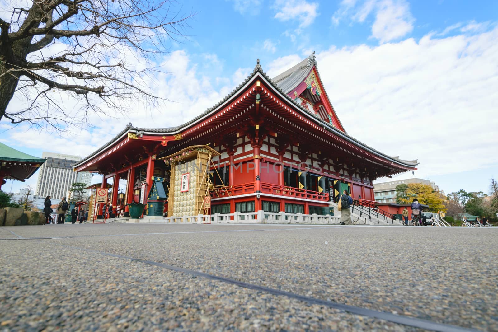 A beautiful Asakusa Temple in a claer day in Japan.