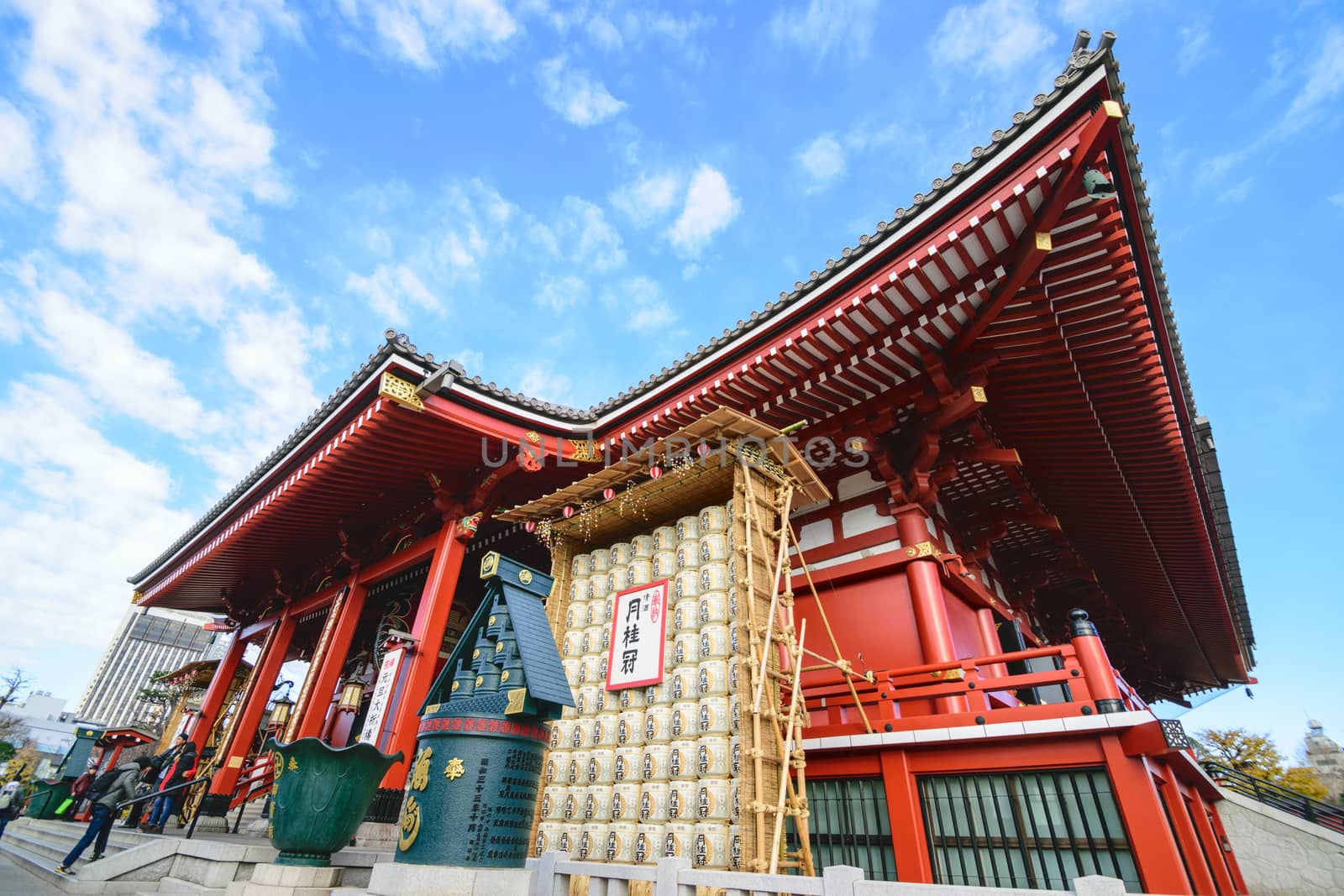 A beautiful Asakusa Temple in a claer day in Japan.