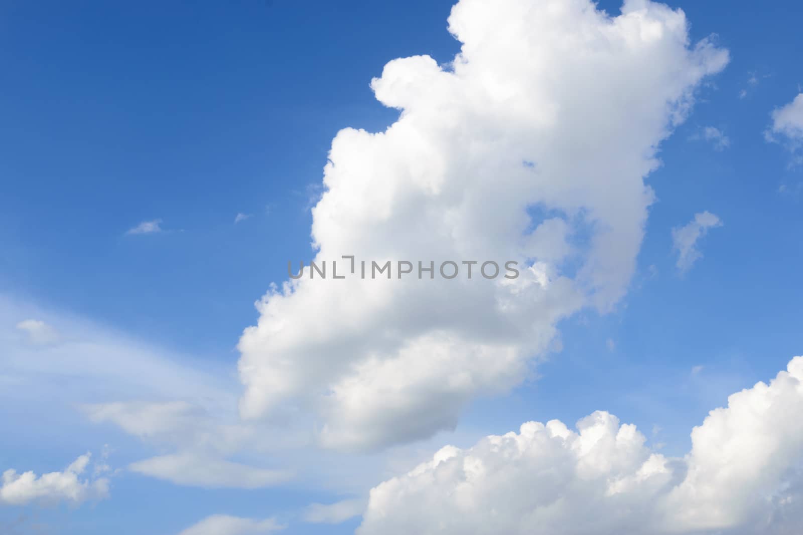 Beautiful blue sky with clouds in the claer day.