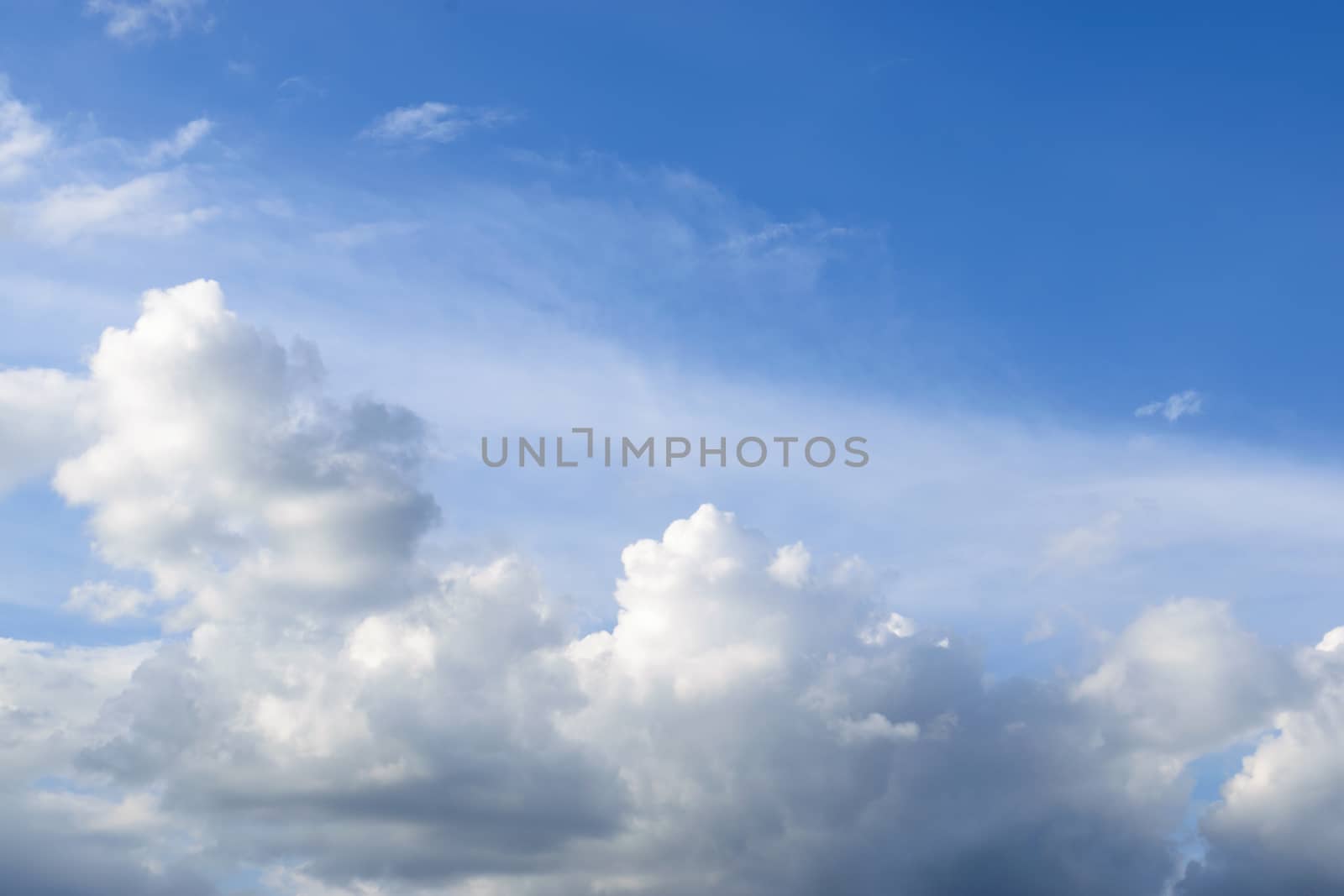 Beautiful blue sky with clouds in the claer day.