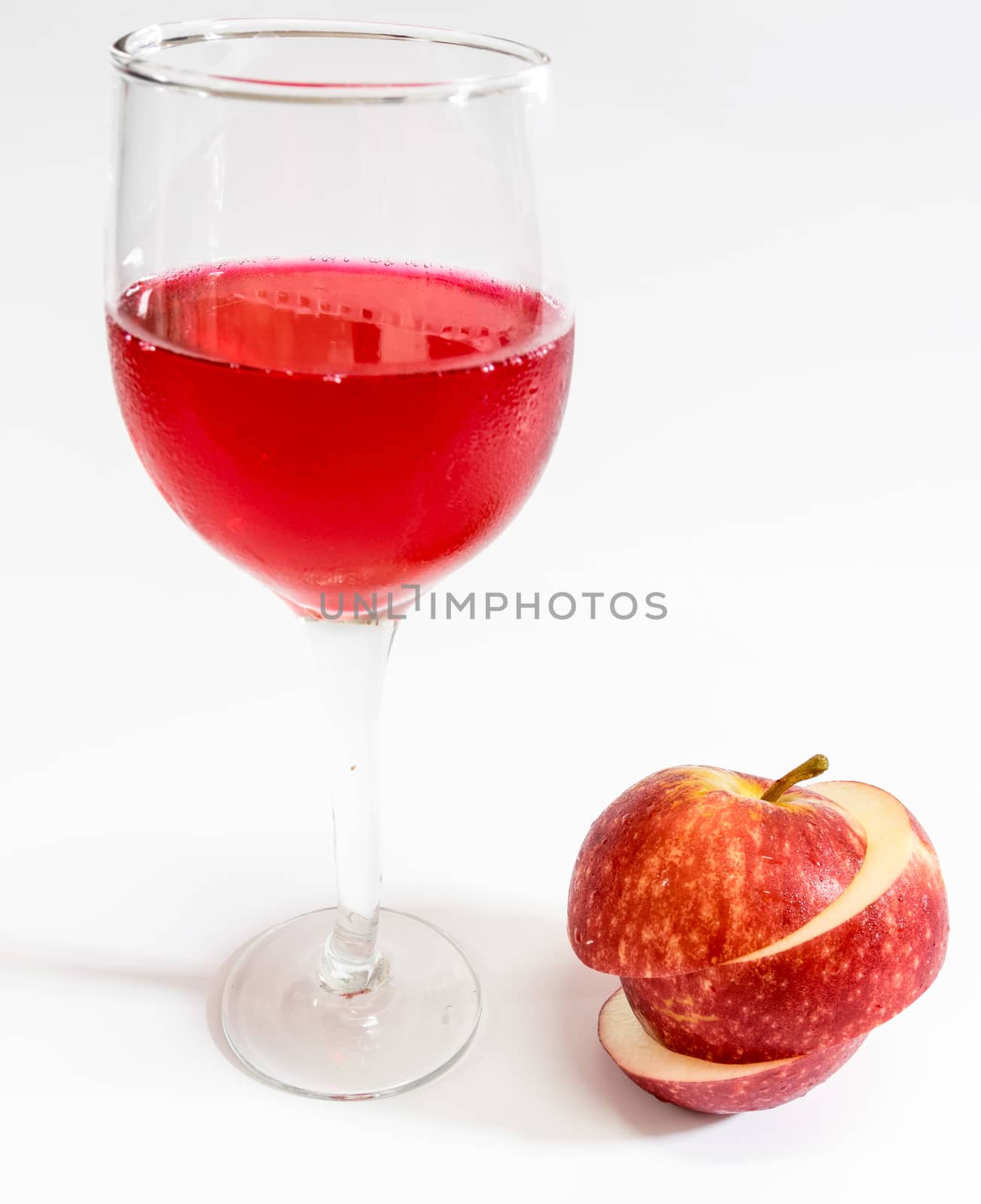 Red apple on white background.