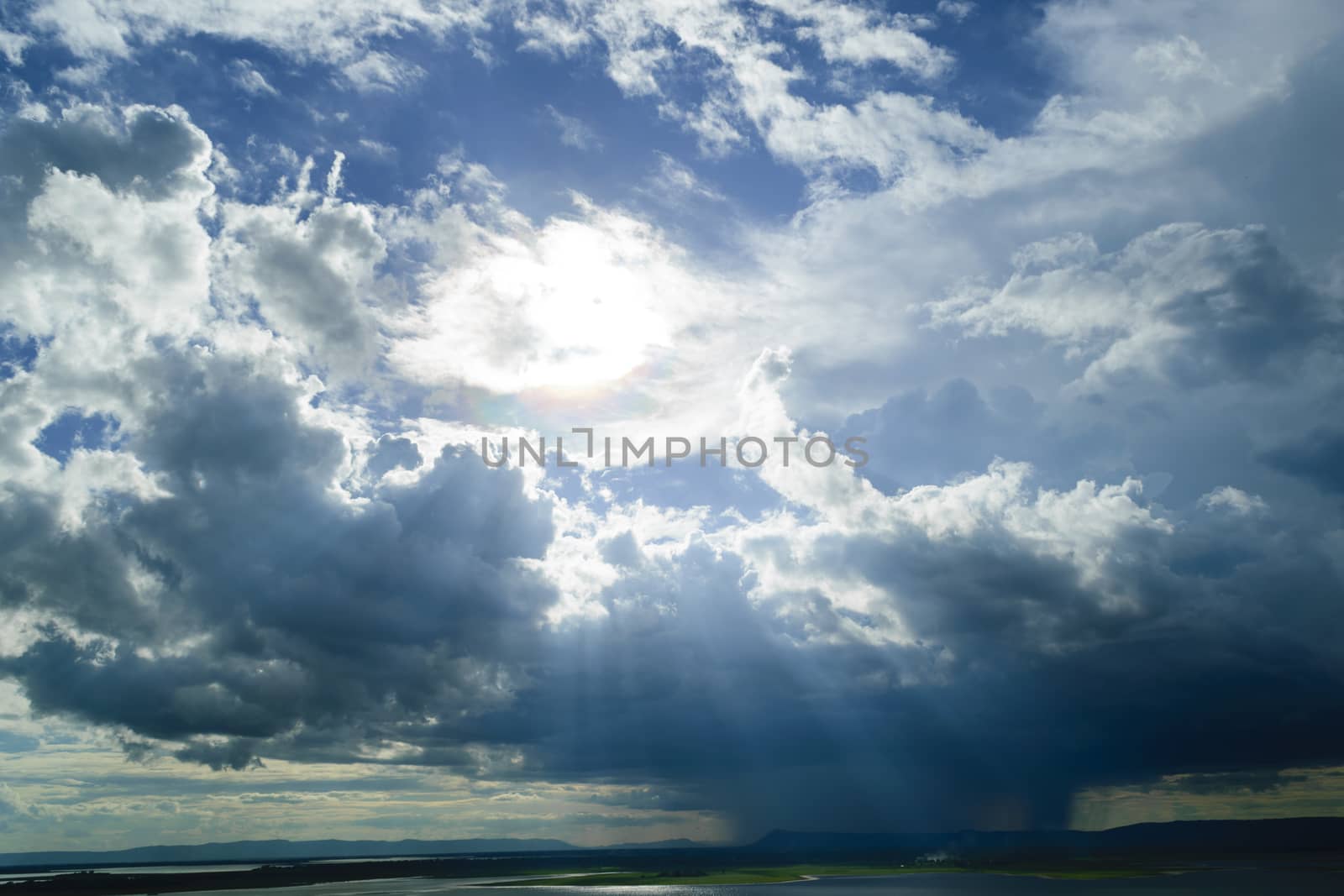 Beautiful blue sky before sunset. by wattanaphob