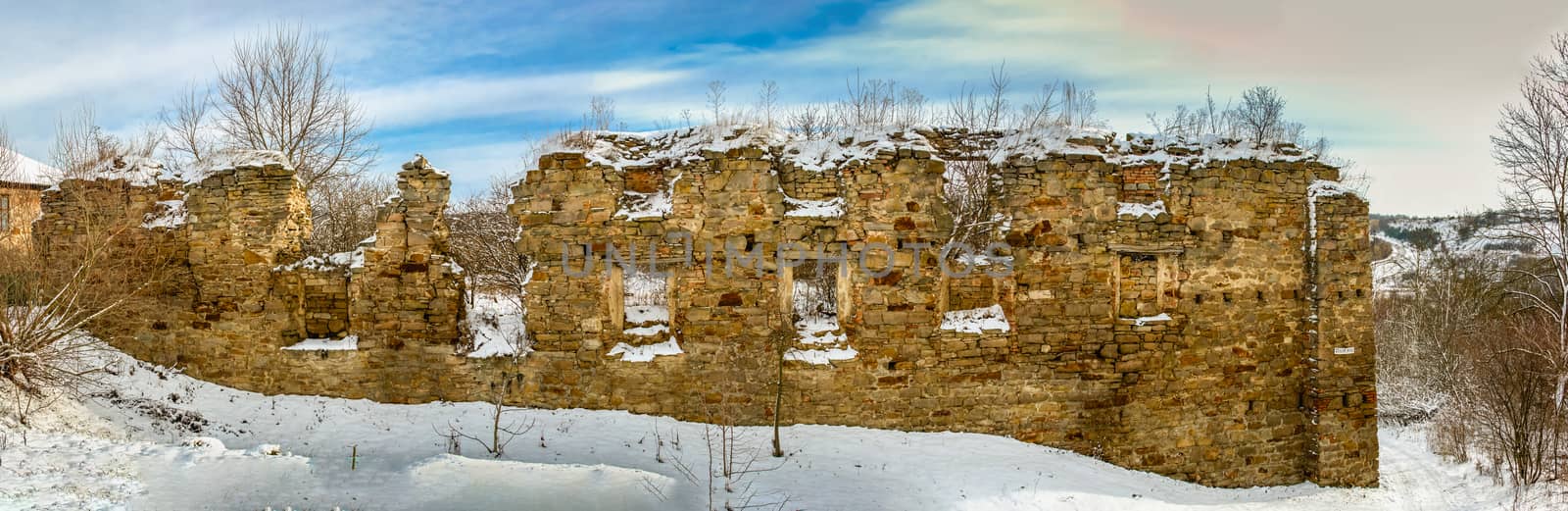 Old castle in the village of Mykulyntsi, Ukraine by Multipedia