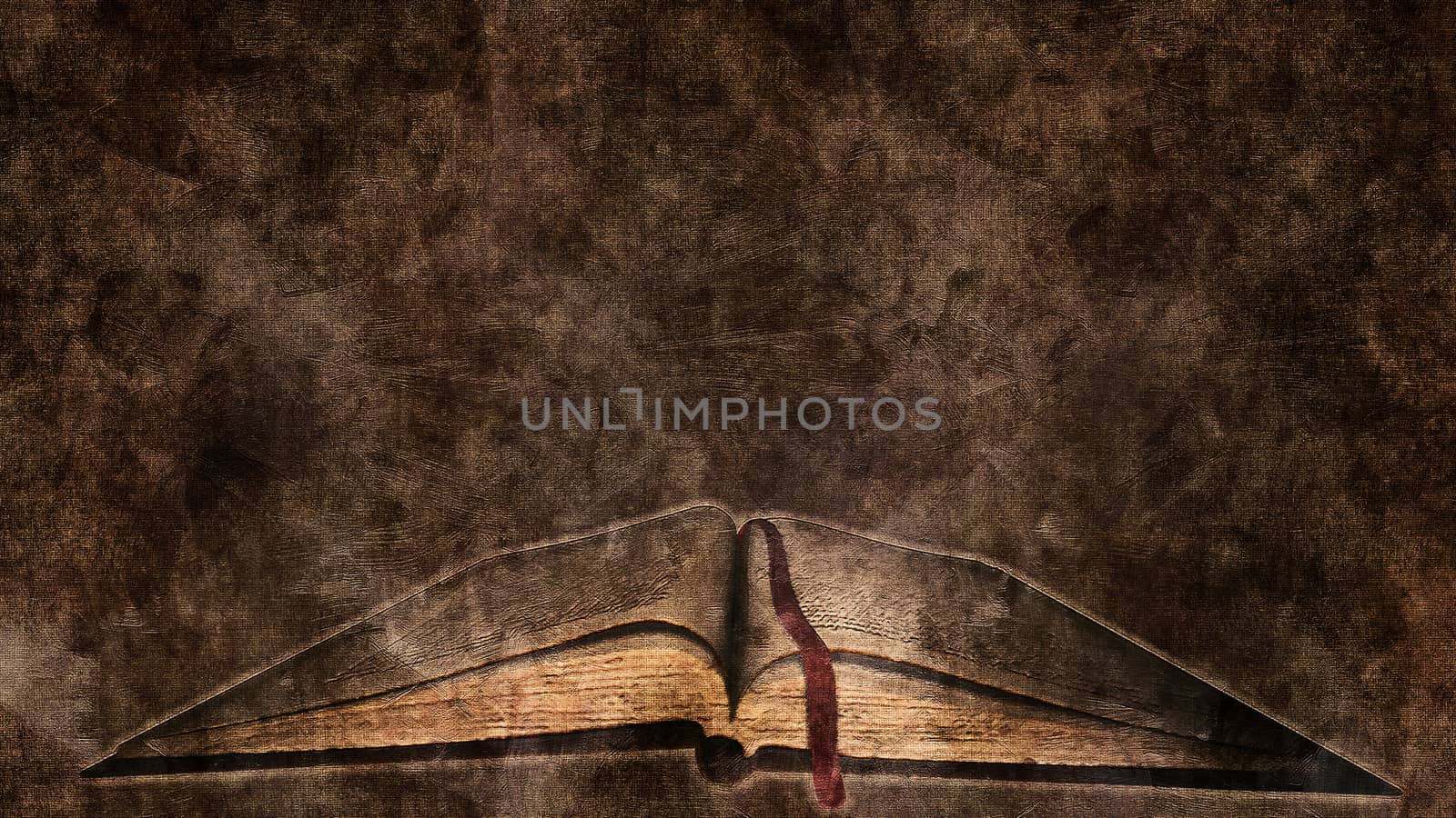 Vintage old book on abstract dark background - 3d rendering