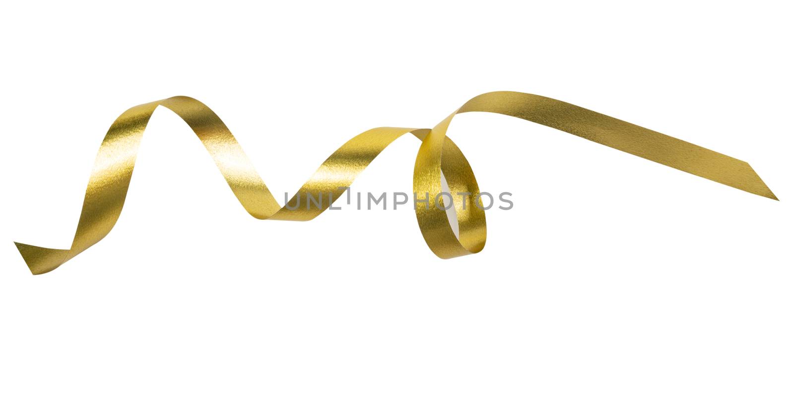 A gold ribbons isolated on a white background with clipping path by kirisa99