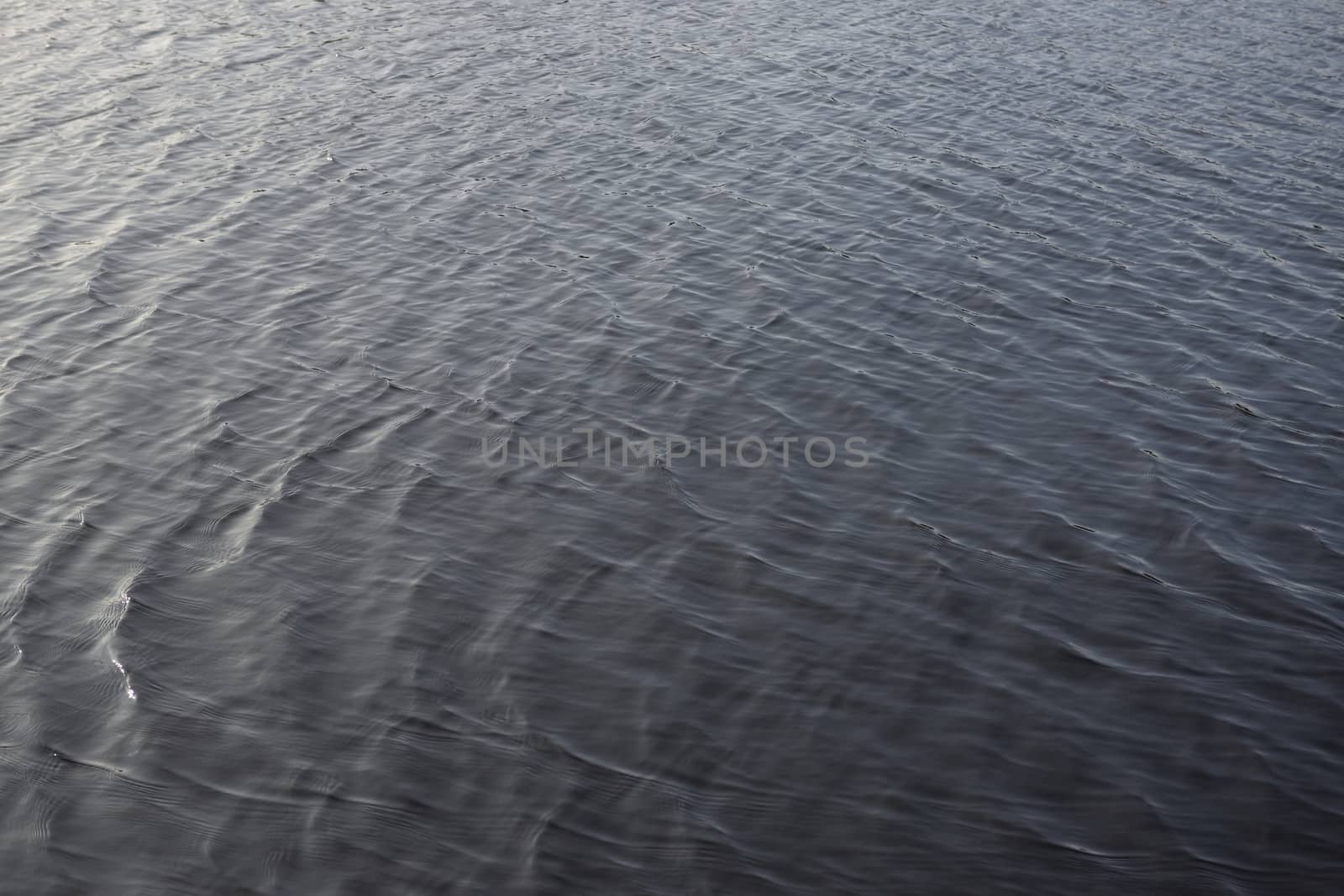 3 - Evening daytime full frame gently rippled lake water. smooth sunlight gives gradual colors across the frame.