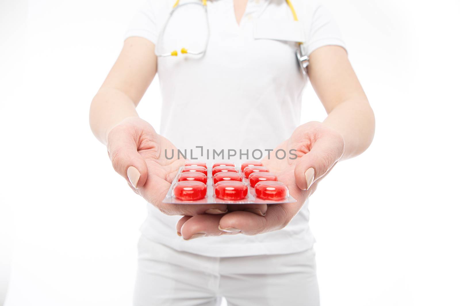doctor with red pills by fotoduki