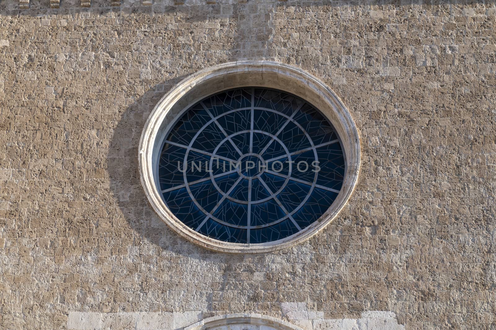 terni,italy september 01 2020:rose window of the church of San Franceso in Terni