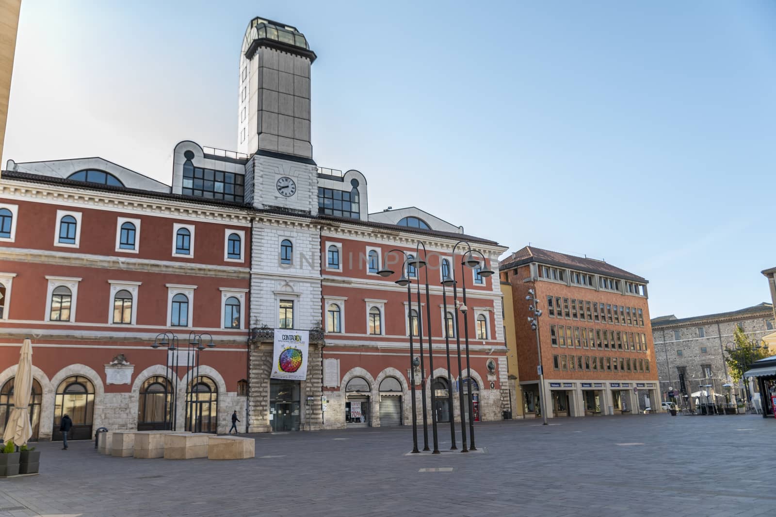 terni,italy september 01 2020:square europa di terni without people due to corona virus