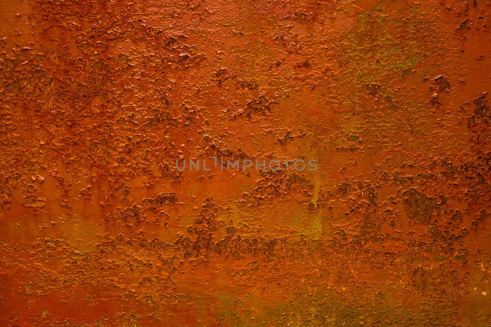 Abstract colorful image painted in orange on an outdoor rotten metal by gonzalobell