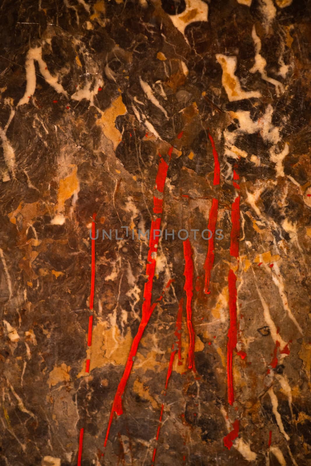 Abstract of a of marble wall in dark colors in Prague, czech Republic