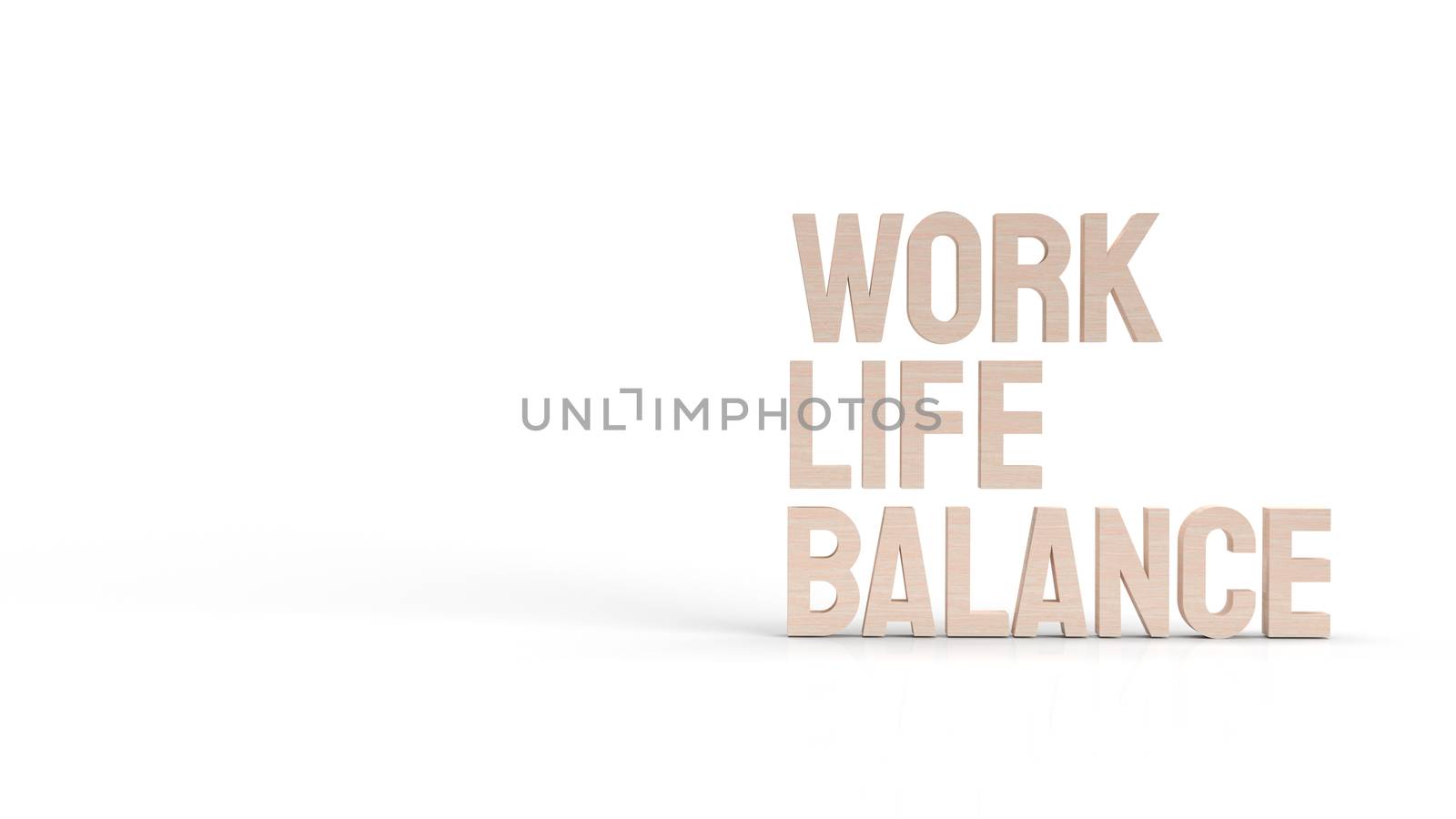 The work life balance text  3d rendering.