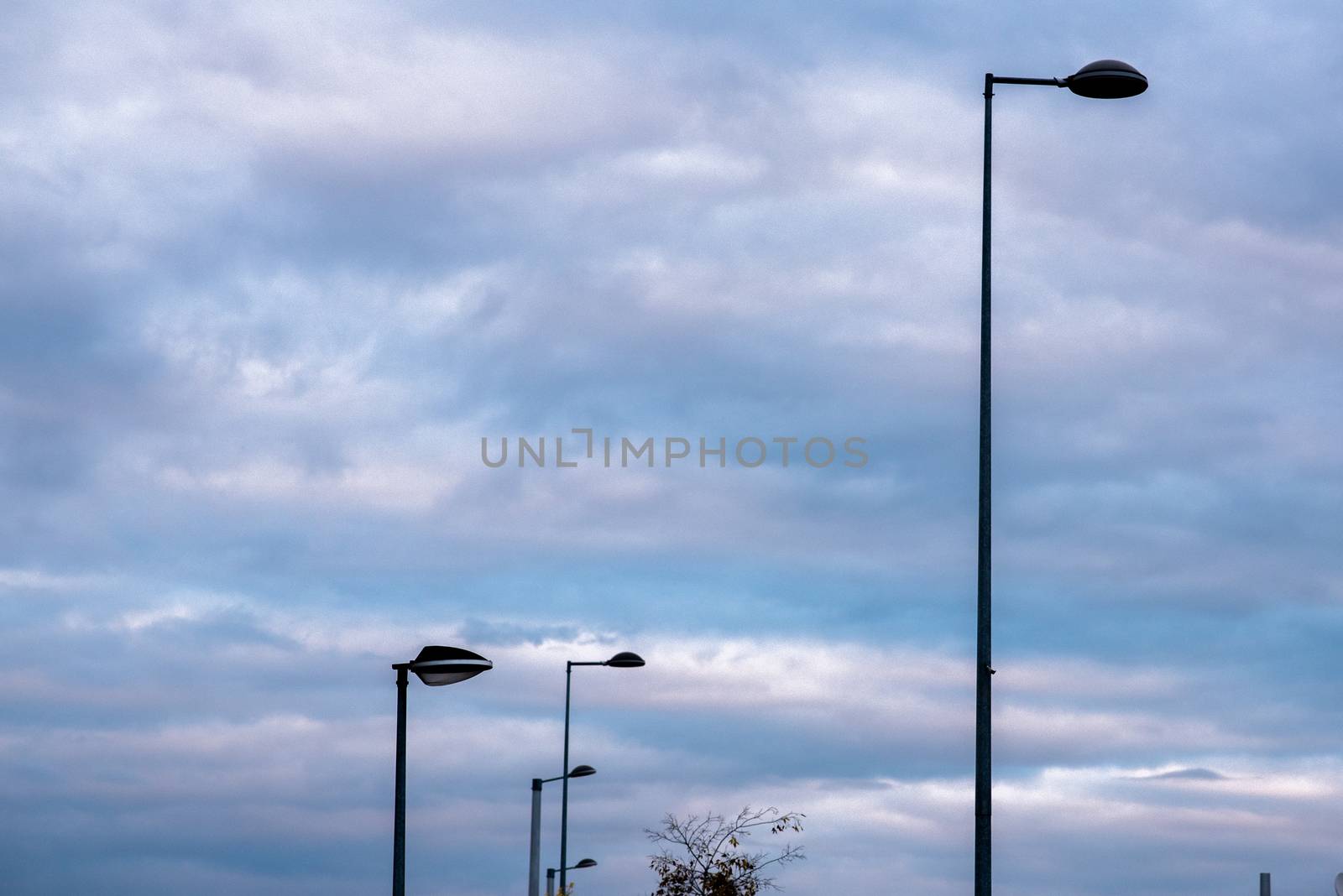 Street lights with the sky at the background