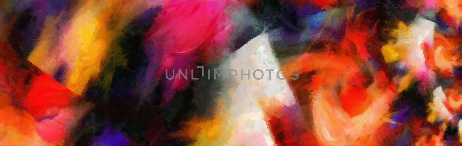 Colorful abstract painting. Vivid colors. 3D rendering