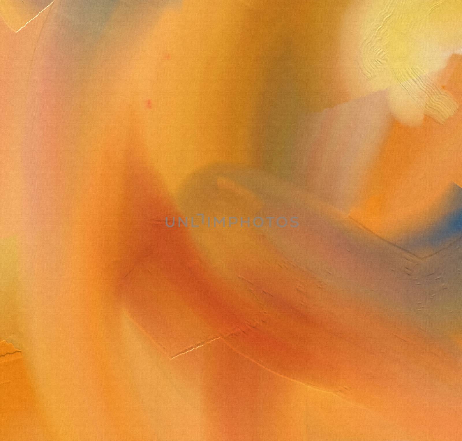 Abstract canvas with wide brush strokes in orange colors. 3D rendering