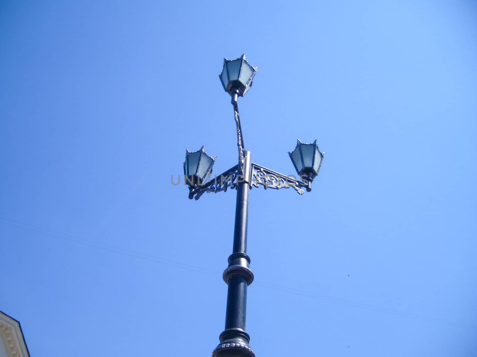 Street lights are made in the old style.