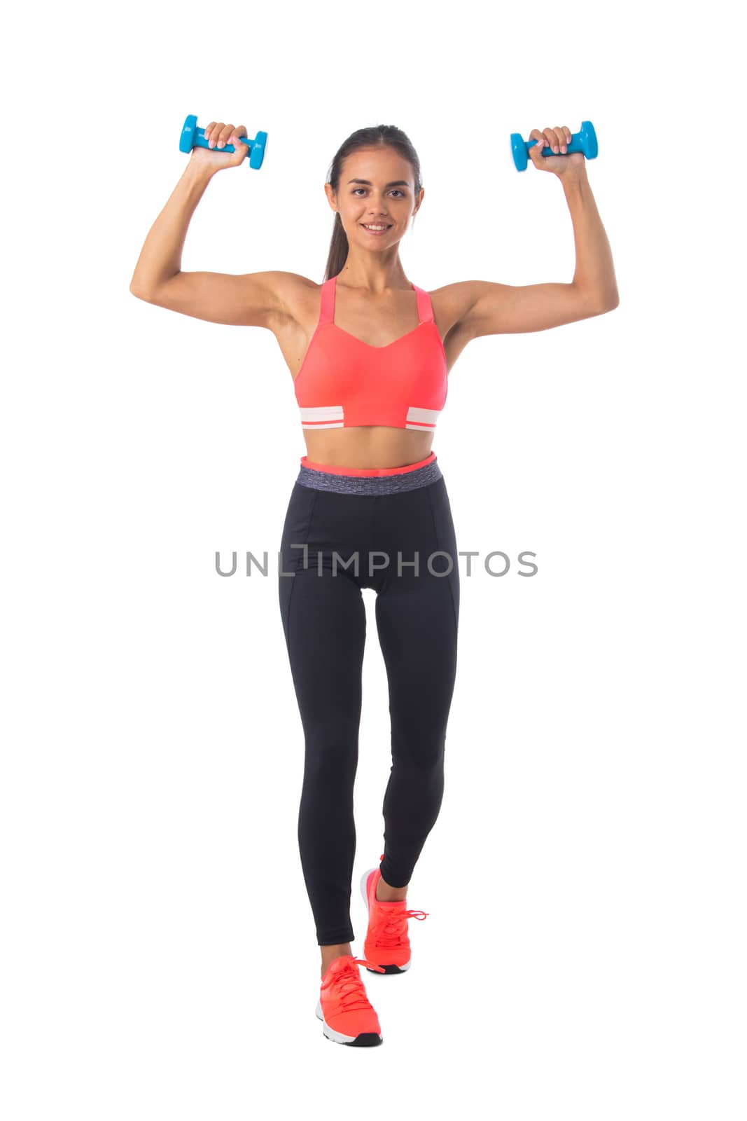 Fitness girl with dumbbells by ALotOfPeople