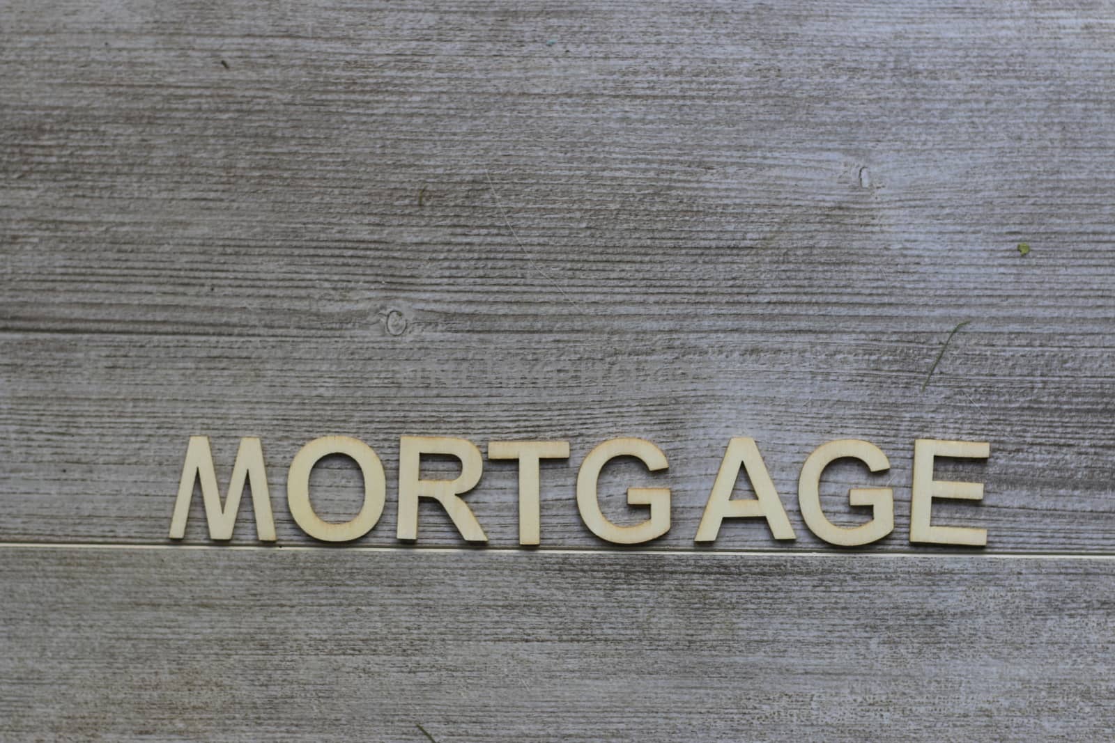 the word mortgage spelled out with lots of copyspace. High quality photo