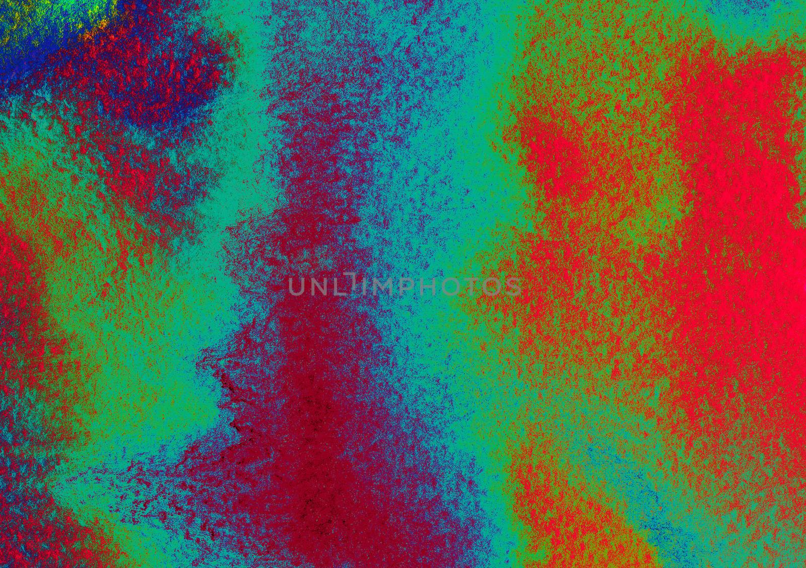 Blue green orange colors on textured paper background. Grunge vibrant painting effect pattern. Raster illustration with space for text, for media advertising website fashion concept design, banner