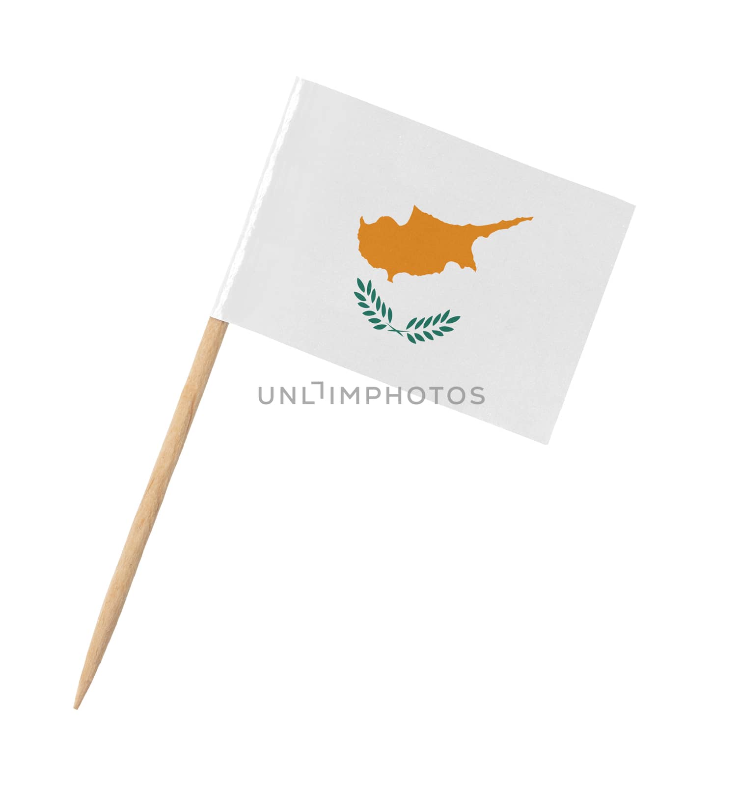 Small paper flag of Cyprus on wooden stick by michaklootwijk