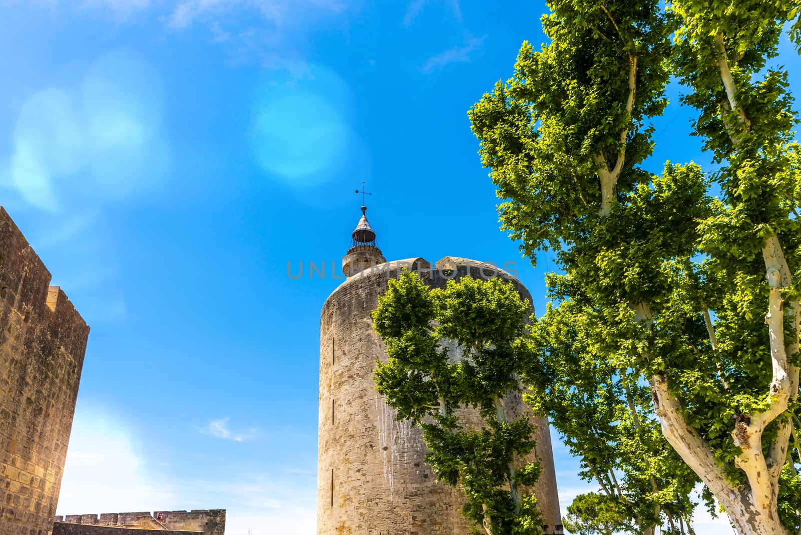 Tour Constance and the ramparts of Aigues-Mortes in Gard in Occitanie, France by Frederic