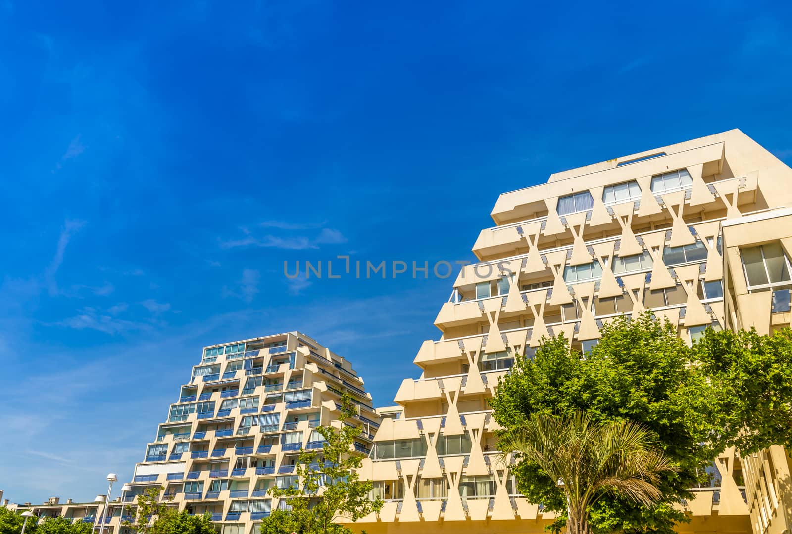 emblematic buildings of La Grande Motte in the Hérault, Occitania, France by Frederic