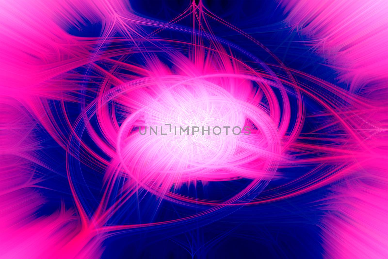 Beautiful abstract intertwined glowing 3d fibers forming a shape of sparkle, flame, flower, interlinked hearts. Blue, maroon, pink, and purple colors. Illustration by DamantisZ